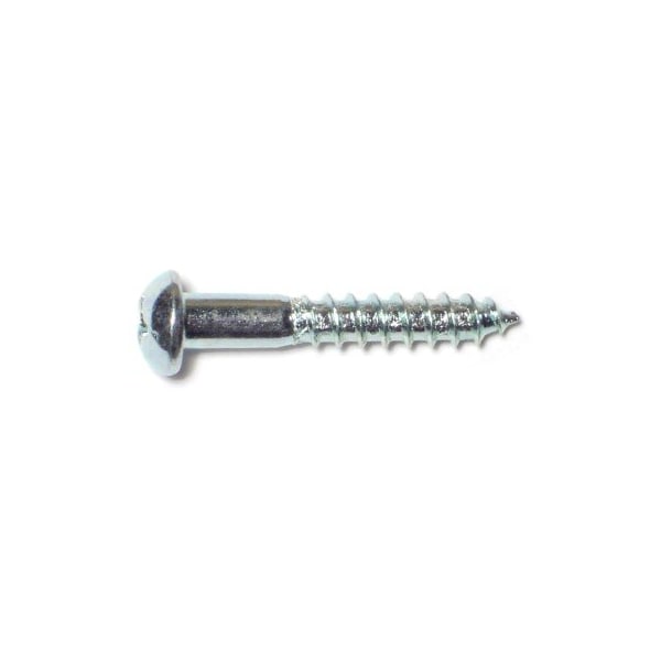 Midwest Fastener Wood Screw, #8, 1 in, Zinc Plated Steel Round Head Phillips Drive, 60 PK 61806 - main
